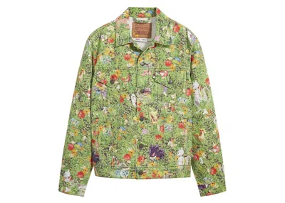 Pre-owned Levi's Men's Levis X Pokémon Vintage Fit Trucker Jacket In Garden
