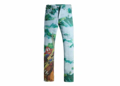 Pre-owned Levi's Men's Levis X Princess Mononoke 501 '93 Straight Jeans In Xghibli Cloud Blue