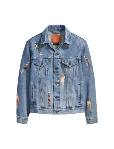 Pre-owned Levi's Men's Levis X Stranger Things Vintage Fit Trucker Jacket In Medium Wash