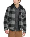 Levi's Men's Plaid Full-zip Depot Jacket With Fleece Collar In Blak Forest