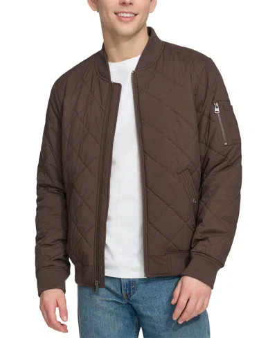Levi's Men's Quilted Fashion Bomber Jacket In Chocolate Brown