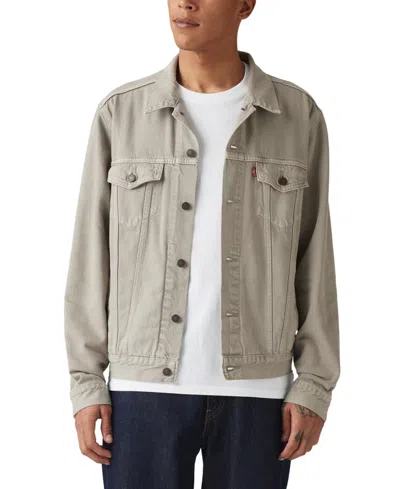 Levi's Men's Regular Fit Stretch Denim Trucker Jacket In Khaki