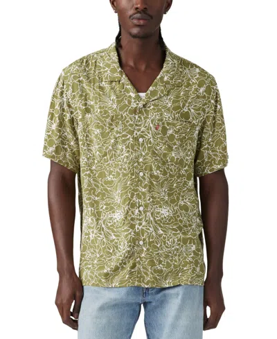 Levi's Men's Relaxed-fit Camp Collar Shirt In Floral Olive Branch