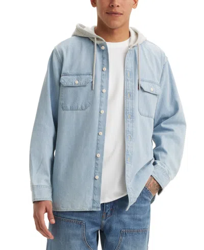 Levi's Men's Relaxed-fit Hooded Denim Shirt Jacket In Lassen Sto