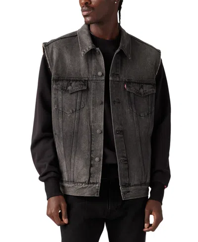 LEVI'S MEN'S RELAXED FIT PREMIUM TRUCKER VEST