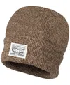 Levi's Men's Ribbed Logo Beanie In Marl Brown