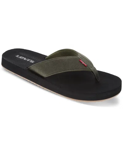 Levi's Men's Sebastian Casual Flip-flops In Olive,black