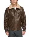 Levi's Men's Sherpa Collar Faux Leather Bomber Jacket In Brown