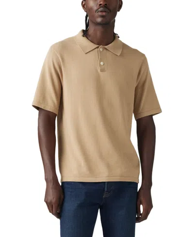 Levi's Men's Short Sleeve Textured Polo Sweater In Chino