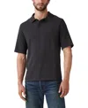 Levi's Men's Short Sleeve Textured Polo Sweater In Black