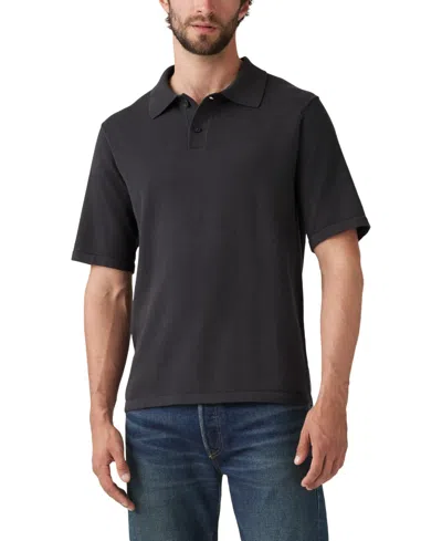 Levi's Men's Short Sleeve Textured Polo Sweater In Dark Phantom