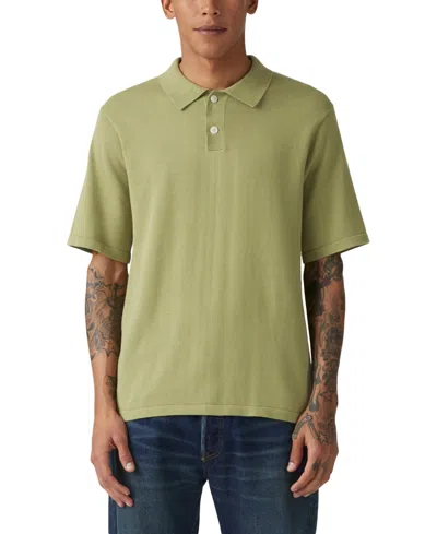 Levi's Men's Short Sleeve Textured Polo Sweater In Sage