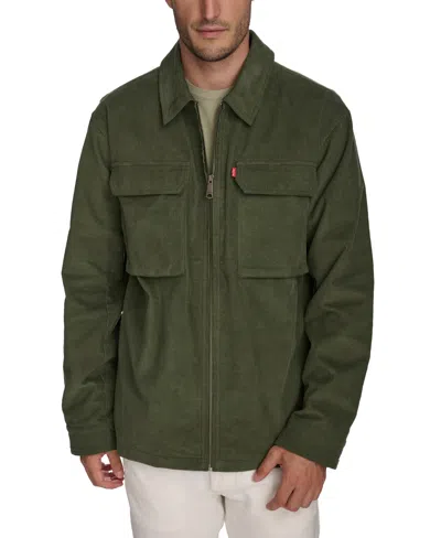 Levi's Men's Solid Full-zip Corduroy Shirt Jacket In Grape Leaf