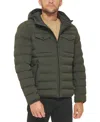 Levi's Men's Stretch Hooded Two-pocket Quilted Jacket In Olive