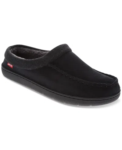 Levi's Men's Victor Faux-sherpa Slippers In Black