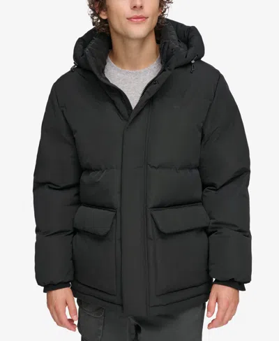 Levi's Men's Workwear Hooded Parka Jacket In Black