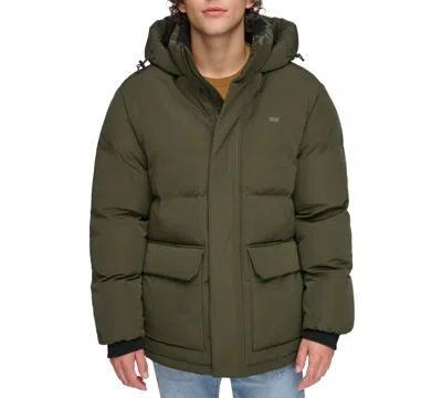 Levi's Men's Workwear Hooded Parka Jacket In Olive