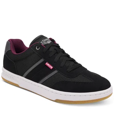 Levi's Men's Zane Low-top Athletic Lace Up Sneakers In Black,grey
