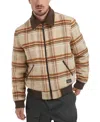 Levi's Men's Zip Corduroy-collar Jacket In Cream Plaid