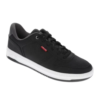 Levi's Mens Drive Lo Cbl Synthetic Leather Casual Lace Up Sneaker Shoe In Black