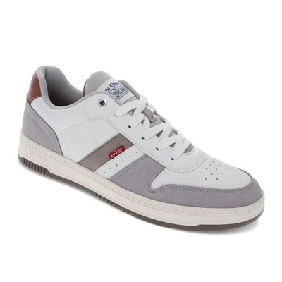 Levi's Mens Drive Lo Synthetic Leather Casual Lace Up Sneaker Shoe In Grey