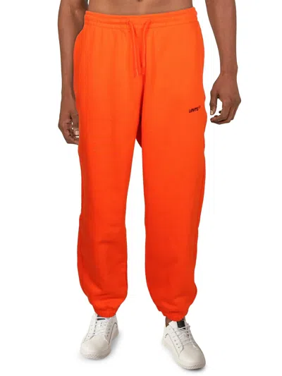 Levi's Mens Logo Fleece Sweatpants In Orange