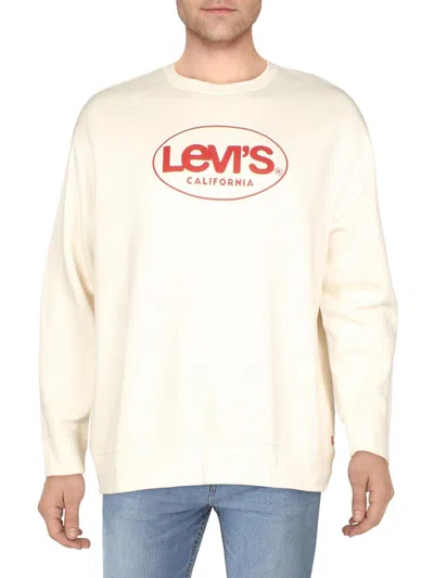 Levi's Mens Logo Fleece Sweatshirt In White