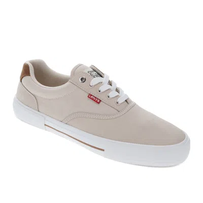 Levi's Mens Thane Synthetic Leather Casual Lace Up Sneaker Shoe In Beige
