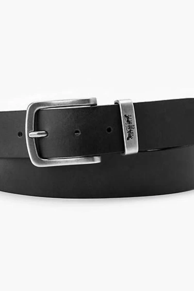 Levi's Metal Two Horse Keeper Belt In Black