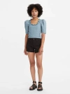 Levi's Women's Mid Rise Mid-length Stretch Shorts In Black And Black