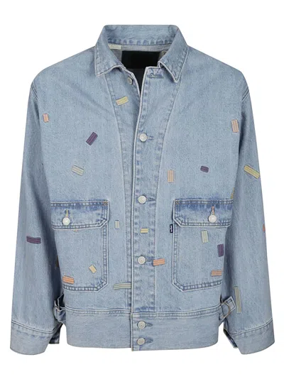 Levi's Mij Utility Trucker In Med Indigo