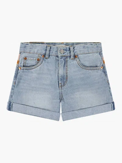 Levi's Mini Mom Short W/ Embroidery Big Girls 7-16 8 In Desert Sky
