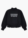 Levi's Mockneck Bubble Sleeve Crewneck Big Girls 7-16 Sweater L In Jet Black