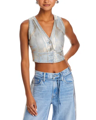 Levi's Mona Denim Corset Optical Vest In Optical Illusion