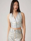 Levi's Mona Denim Corset Optical Vest In Optical Illusion