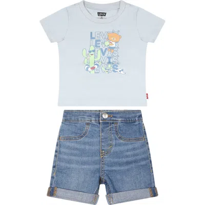 Levi's Multicolor Suit For Baby Boy With Bear Print And Logo