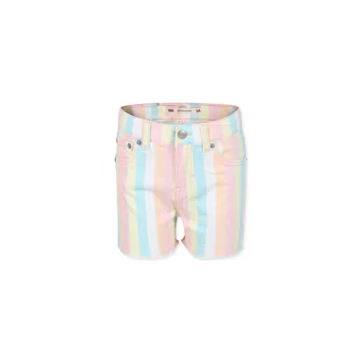 Levi's Kids' Girls Pink Cotton Girlfriend Shorts In Multicolor