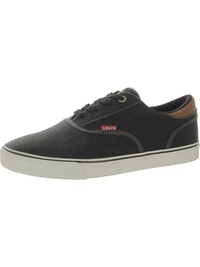 Levi's Munro Mens Faux Leather Lifestyle Casual And Fashion Sneakers In Black