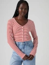 Levi's Muse Long Sleeve T-shirt In Vanilla Stripe Scarlet Smile