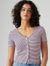 Levi's Muse Short Sleeve T-shirt In Pontoon Stripe Fragrant Lilac