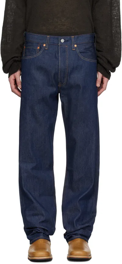 Levi's Navy 501 Original Fit Jeans In Button Your Fly Rigd