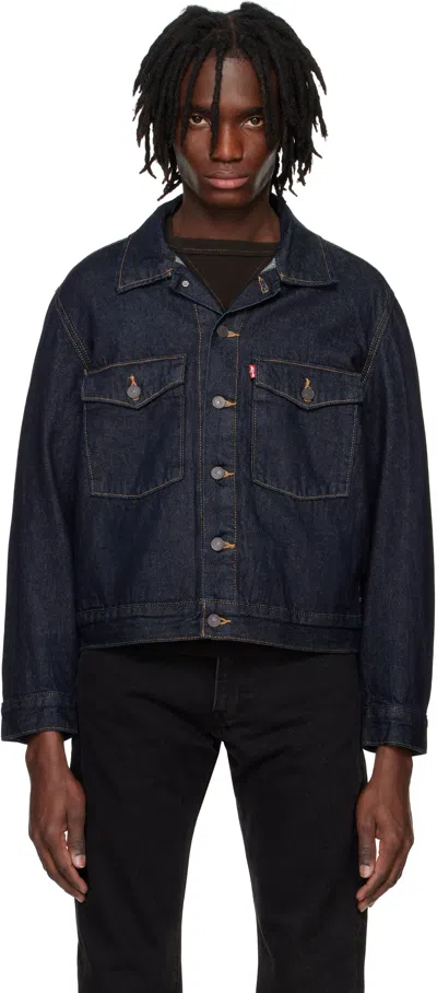 Levi's Navy Embarcadero Station Denim Jacket In Love Your Smile Rins