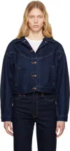 Levi's Navy Shrunken '90s Western Trucker Denim Jacket In Dream Nice Dreams