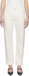 Levi's Ribcage White Wide-leg High-waisted Denim Jeans In Ecru Booper