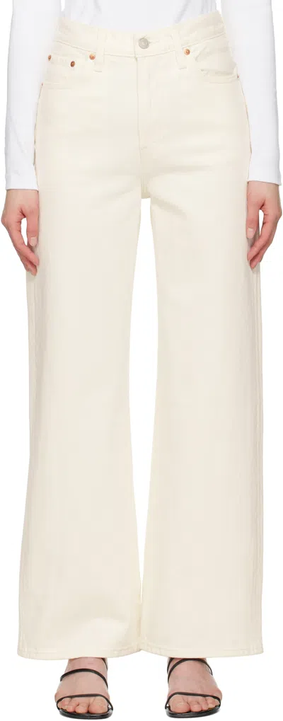 Levi's Ribcage Wide Leg Jeans In Barely Freezing In White