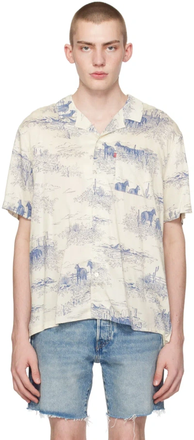 Levi's Off-white Sunset Shirt In Western Toile Vintage