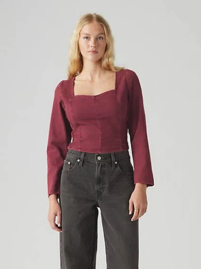 Levi's Ophelia Corset Blouse In Imbued Windsor Wine