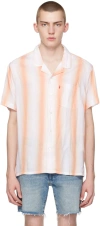 Levi's The Sunset Camp Shirt Top In Adriano Stripe Bright White, Men's At Urban Outfitters