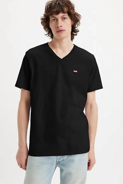 Levi's Original Housemark V Neck Tee In Black