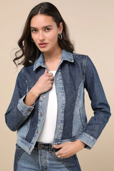 Levi's Original Medium And Dark Wash Denim Trucker Jacket